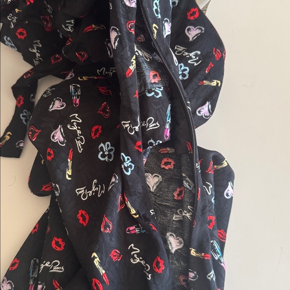 Maje Rinobi Hearts & Kisses Printed Tie Front Midi Dress size 36EU/S - Picture 10 of 11